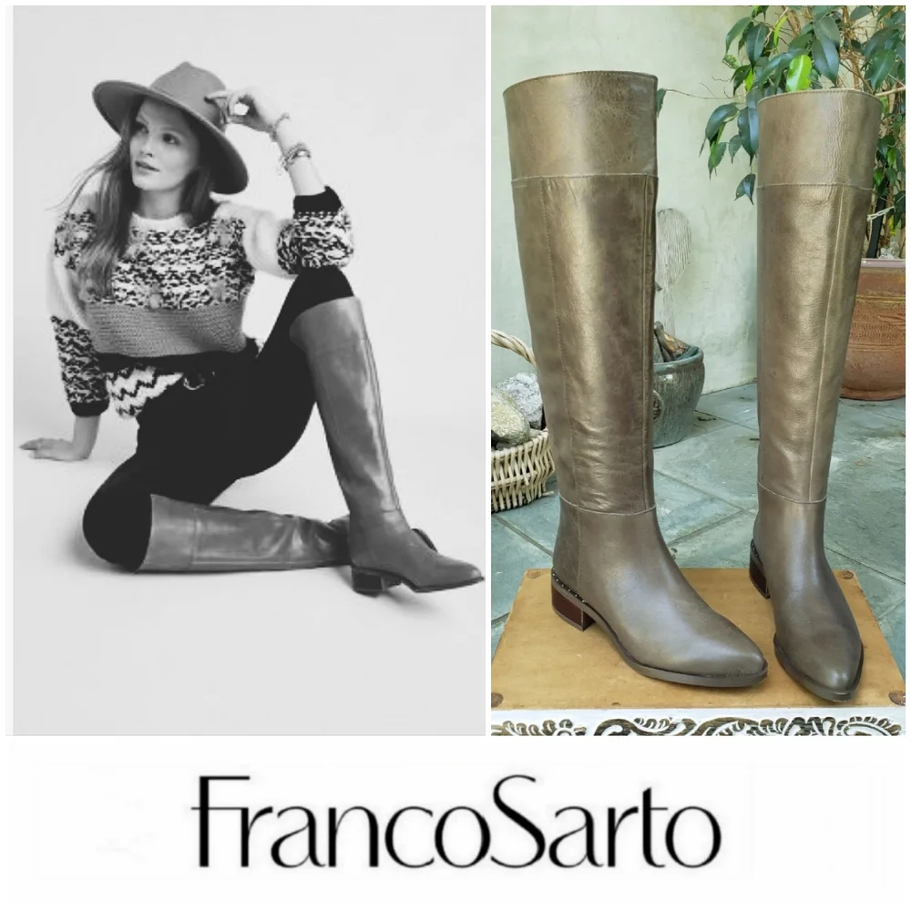 Beautiful Franco Sarto x Anthropologie OTK Leather Boots